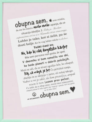 Hana Besjedica : Obupna sem. (z okvirjem)
